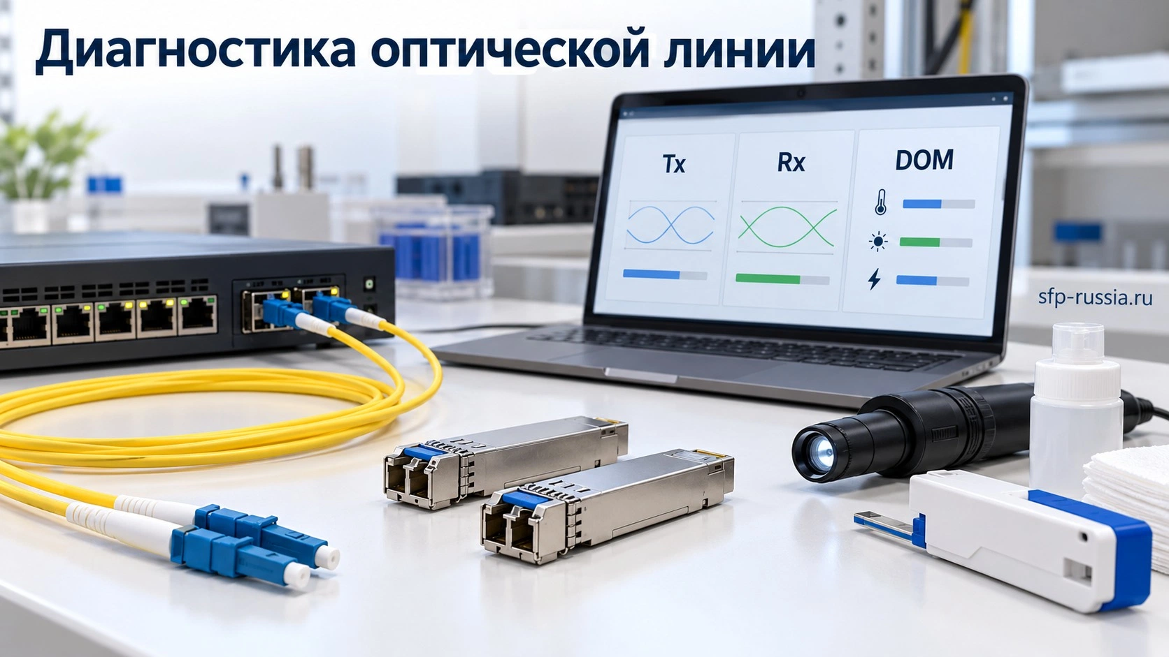Диагностика оптической линии: трансиверы, LC-патч-корд и контроль DOM