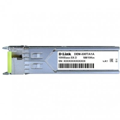 SFP оптический трансивер D-LINK DL-330T/10KM/A1A, 1.25Гбит/с, 10 км, LC Simplex SFP оптический трансивер D-LINK DL-330T/10KM/A1A, 1.25Гбит/с, 10 км, LC Simplex