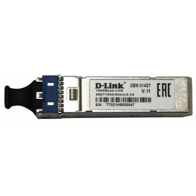 SFP оптический трансивер D-LINK 314GT/A1A, 1 Гбит/с, 50 км, LC SFP оптический трансивер D-LINK 314GT/A1A, 1 Гбит/с, 50 км, LC