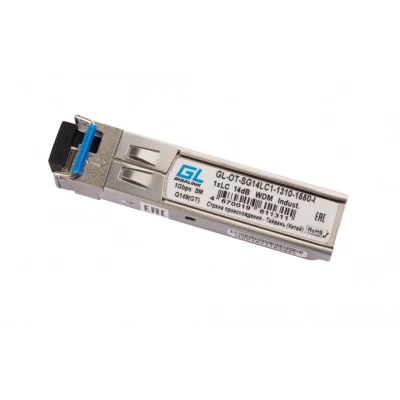SFP оптический трансивер GIGALINK GL-OT-SG14LC1-1310-1550-I, 1,25 Гбит/с, до 20 км, 1хLC SFP оптический трансивер GIGALINK GL-OT-SG14LC1-1310-1550-I, 1,25 Гбит/с, до 20 км, 1хLC