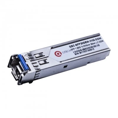 SFP оптический трансивер QTECH QSC-SFP20GEW-3155-DDM, 1 Гбит/с, 20 км SFP оптический трансивер QTECH QSC-SFP20GEW-3155-DDM, 1 Гбит/с, 20 км