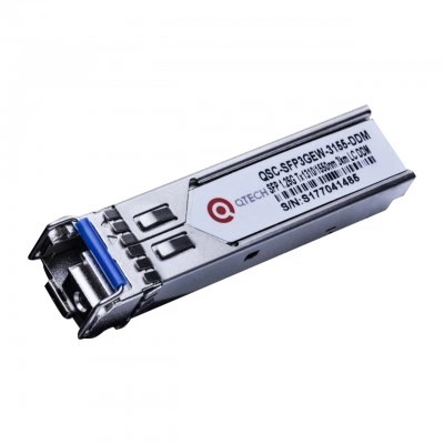 SFP оптический трансивер QTECH QSC-SFP3GEW-3155-DDM, 1 Гбит/с, 3 км SFP оптический трансивер QTECH QSC-SFP3GEW-3155-DDM, 1 Гбит/с, 3 км