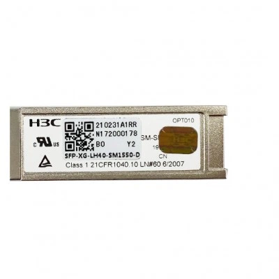 SFP оптический трансивер H3C SFP-XG-LH40-SM1550-D, 10.3 Gbps, 40 км, LC SFP оптический трансивер H3C SFP-XG-LH40-SM1550-D, 10.3 Gbps, 40 км, LC